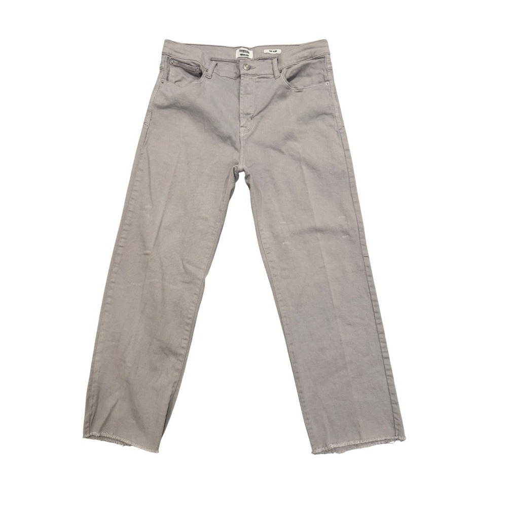 Kensie Vintage Luxe The Slim Jeans Purple Grey Raw Hem Straight Leg Womens 12/31